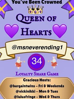 MONDAYS QUEEN IS CROWNED HERE 👑💜  LIKE NEW LISTING NOW 👑💜 COMMENTS ALMOST FULL 💜